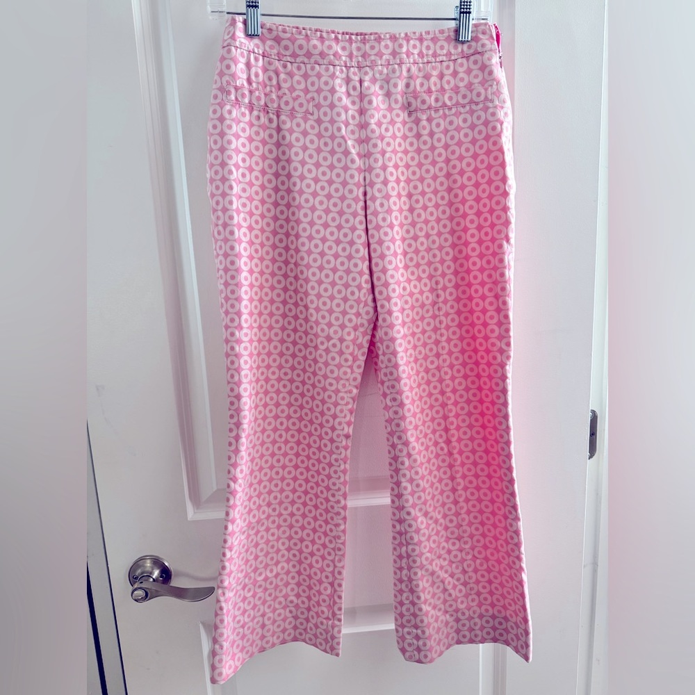 ETCETERA pink print pants. Size 2. Circle print.